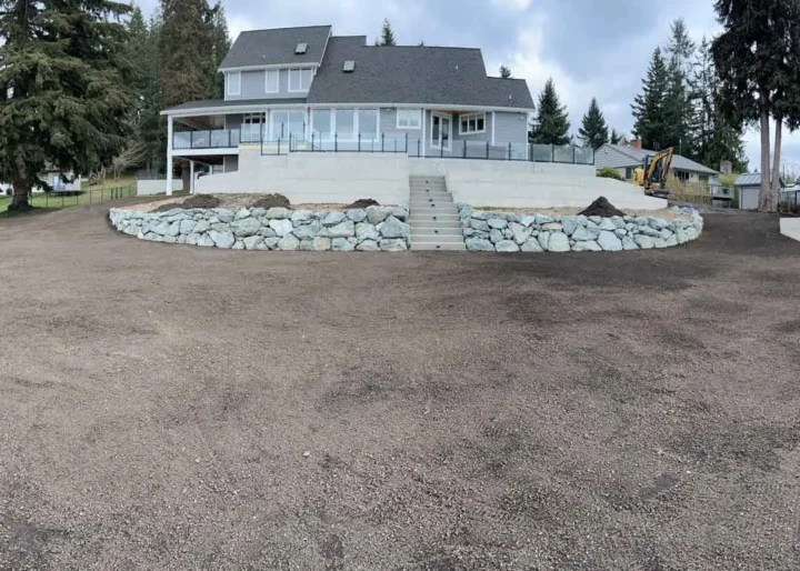 Landscape and hardscape install by Variant Excavation.